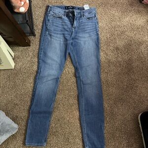 Hollister Light Blue Mid-Rise Super Skinny Jeans